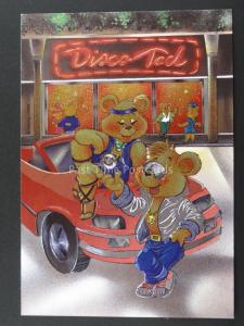 Teddy Club DISCO TED Ulkutay F J Warren DUFEX FOIL Postcard c1988