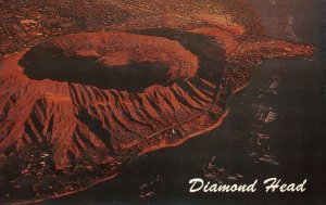 VINTAGE POSTCARD AERIAL VIEW OF DIAMOND HEAD AND BLACK POINT HAWAII c. 1970