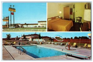 c1960's Coachman Inn Motel Pool Room Burley Idaho ID Multiview Vintage Postcard