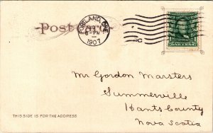 Portland Oregon OR 1907 Cancel Post Office Antique Undivided Back Postcard PM