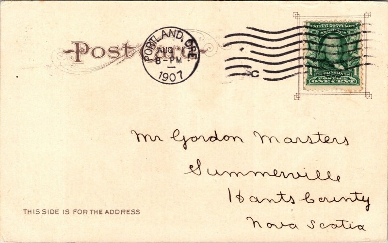 Portland Oregon OR 1907 Cancel Post Office Antique Undivided Back Postcard PM