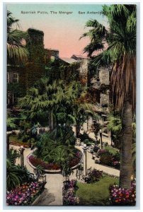 c1910 Spanish Patio The Menger San Antonio Texas TX Hand-Colored Postcard
