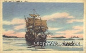 The Mayflower, Plymouth Harbor, Massachusetts, MA USA Sailboat 1960 postal us...