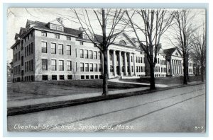 1913 Chestnut St. School, Springfield, Massachusetts MA Unposted Postcard