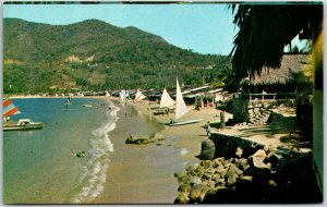 Puerto Marques Acapulco Mexico Yachting Beach Mountain Postcard