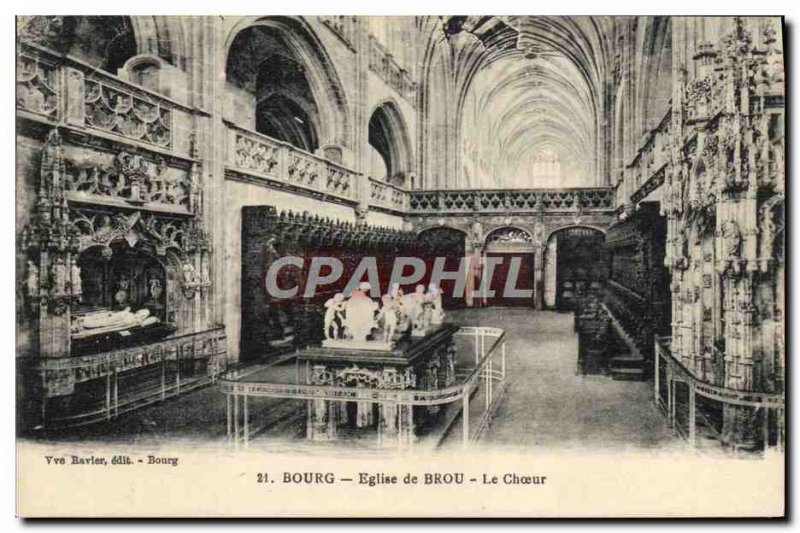 Old Postcard Bourg Brou Church Choir