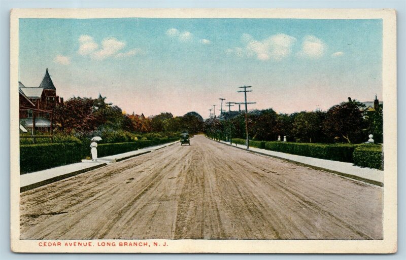 Postcard NJ Long Branch Cedar Avenue Dirt Road c1917 View U12