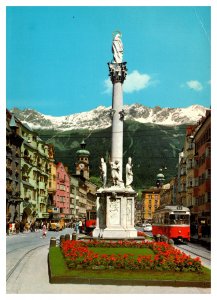 Postcard Austria Innsbruck Maria-Thereseien Strabe with Nordkette