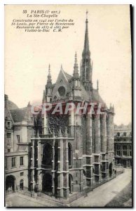 Old Postcard Paris I stopped Ste Chapel built in 1245 on the order of St. Lou...