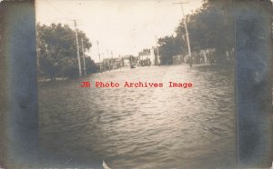 Unknown Location, RPPC, Flooded Street Scene July 23 1911, Photo