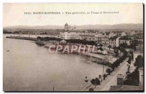 Postcard Old Saint Raphael Vue Generale and the Beach Boulevard