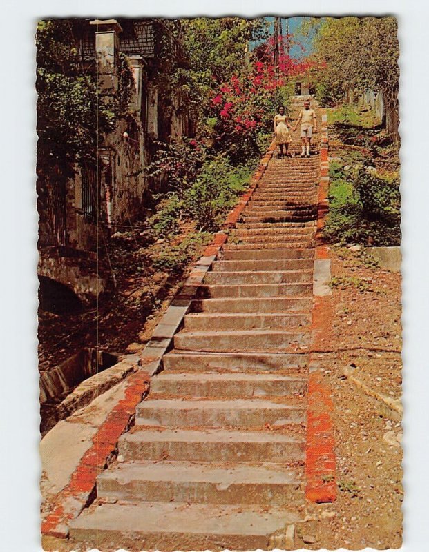 Postcard Ninety-nine Steps, St. Thomas, Charlotte Amalie, Virgin Islands