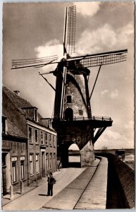 Dutch Windmill Hollandse Molen Real Photo RPPC  Postcard