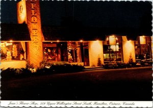 CONTINENTAL SIZE POSTCARD JEAN'S FLOWER SHOP - ADVERTISING CARD HAMILTON CANADA