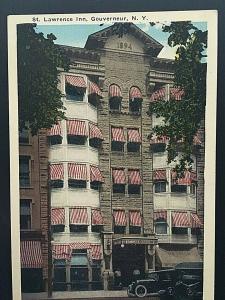 Postcard Early View of St. Lawrence Inn  in Gouverneur, NY   T6