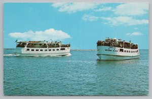 Ship~Arnold Line Ferries~Mackinac Island~Vintage Postcard