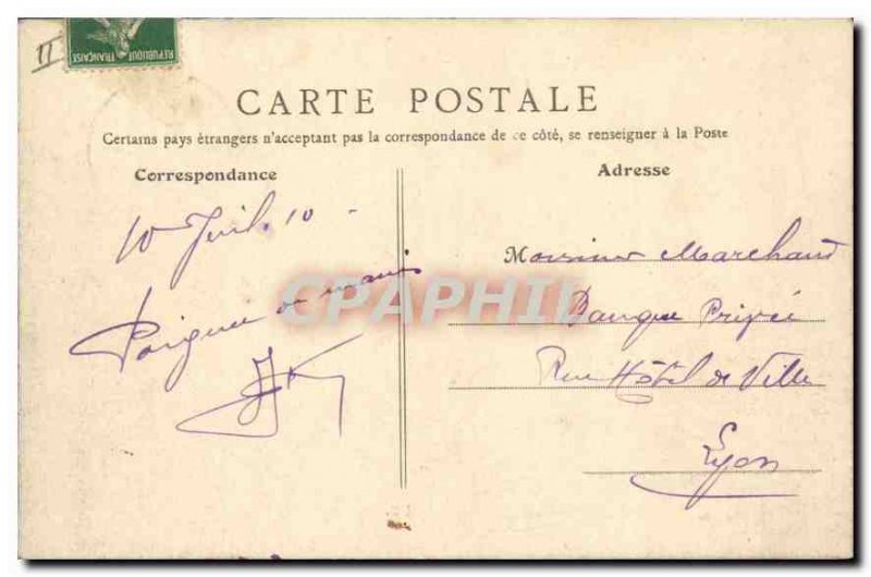 Old Postcard Uriage les Bains Night Effect in the Park