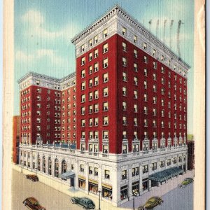 c1930s Des Moines, IA Hotel Fort Birds Eye Linen PC Downtown Roadside Scene A330