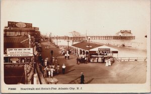 Boardwalk And Heinz's Pier Atlantic City New Jersey  RPPC C214