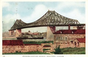 Vintage Postcard 1949 Jacques-Cartier Suspension Bridge Landmark Montreal Canada