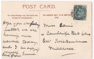 Somerset; Weston Super Mare, Marine Parade PPC, 1904 To Miss Davis, Twickenham 