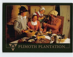 Postcard Dinner Time at Plimoth Plantation Massachusetts USA