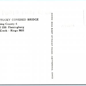 c1950s Flemingburg, KY Covered Bridge RPPC Fox Creek Ringo Photo Postcard A93