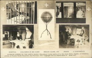 Columbus Ship SANTA MARIA Multi View Hospital Behaim Globe c1910 RPPC