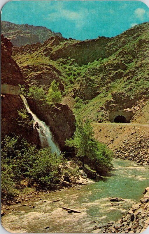 Waterfall Clear Creek Canon Colorado CO Postcard VTG UNP Dexter Vintage Unused 