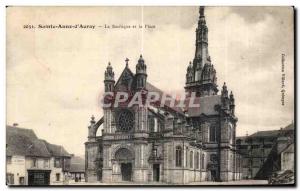 Old Postcard Sainte Anne of Auray's Basilica and Square Ia