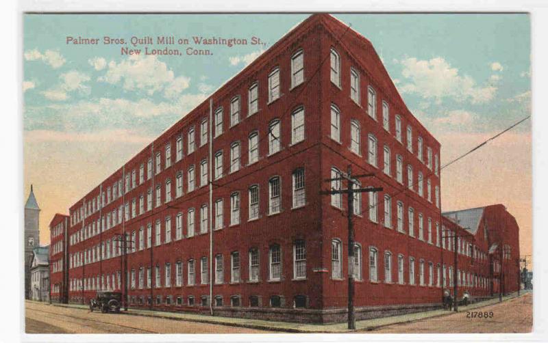 Quilt Mill Palmer Brothers New London Connecticut 1910c postcard