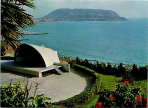 VINTAGE CONTINENTAL SIZE POSTCARD LLOKOUT FROM FLORAL GARDENS AT LIMA PERU 1970s