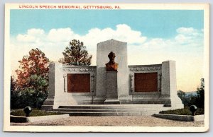 Lincoln Speech Memorial Gettysburg Pennsylvania PA Granite And Bronze Postcard