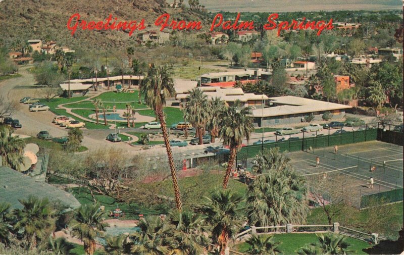 Union Pacific Railroad Palm Springs Tennis Club California Postcard 2R3-47