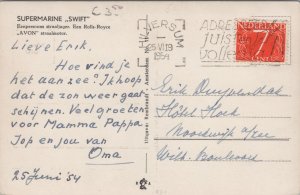 Supermarine Swift Fighter Jet Aircraft Vintage RPPC C114