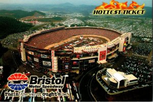 Aerial View Bristol Motor Speedway, Exterior View Bristol TN NASCAR Postcard A13