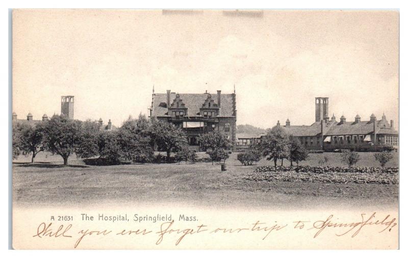 Early 1900s The Hospital, Springfield, MA Postcard