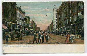 Adams Street Peoria Illinois 1907 Tuck postcard