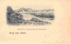 Gruss vom Rhein Rolandseck Nonnenwerth Drachenfels Germany 1910c postcard