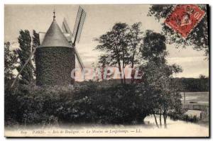 Postcard Old Windmill Paris Bois de Boulogne The mill Longchamps