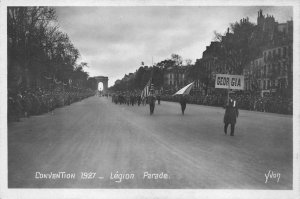 RPPC AMERICAN LEGION PARIS FRANCE PARADE MILITARY REAL PHOTO POSTCARD WNC 464