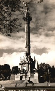 Mexico, 1952 Columna De La Independencia D. F. RPPC Vintage Postcard