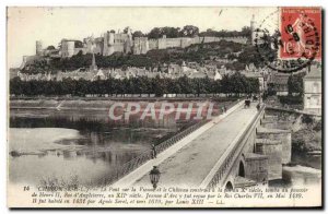 Old Postcard Chinon The Bridge On The Vienna and the castle