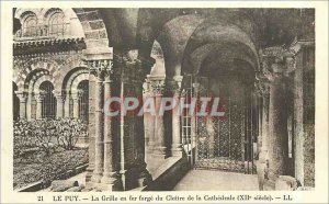 Old Postcard Le Puy Iron Grille forge Cloitre de la Cathedrale