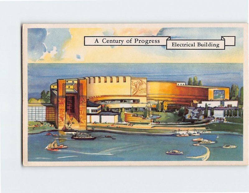 Postcard A Century of Progress, Electrical Building, Chicago, Illinois