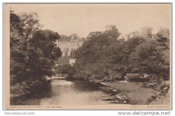 View of Warwick Castle from the Bridge, Warwickshire England 1900-10s