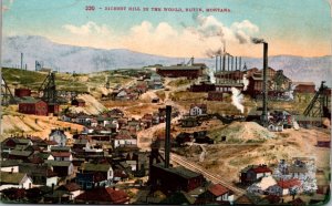 Postcard Richest Hill In the World Industrial Mining in Butte, Montana