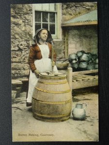 Channel Isles GUERNSEY Butter Making Churn c1909 Postcard by Eyre & Spottiswoode