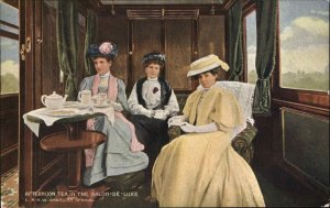 L&NW Railway Co American Special Train Salon-de-Luxe Tea c1910 Postcard