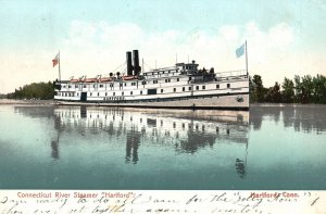 Vintage Postcard 1908 Connecticut River Steamer Hartford The Chapin News Pub.